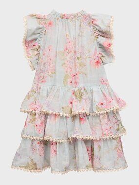 Zimmermann Girl's Dress Halliday Floral Print Tiered Size 10 Coastal Luxury